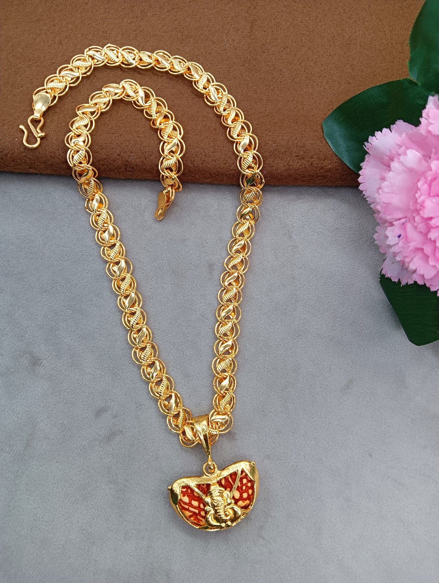 Luxurious Men's Gold Plated Pendant With Chain Vol 2
