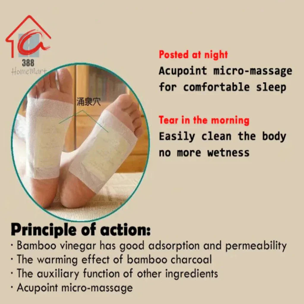 Buy 1 Get 1 Free 100% Herbal & Gentle Ingredient Detox Foot Pads ( Pack of 10 )