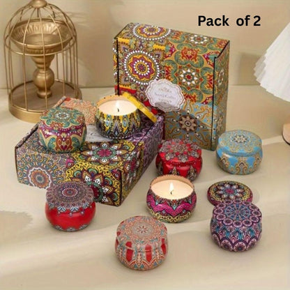 4.5cm Scented Tin Candle (Pack of 2) (Multicolor)