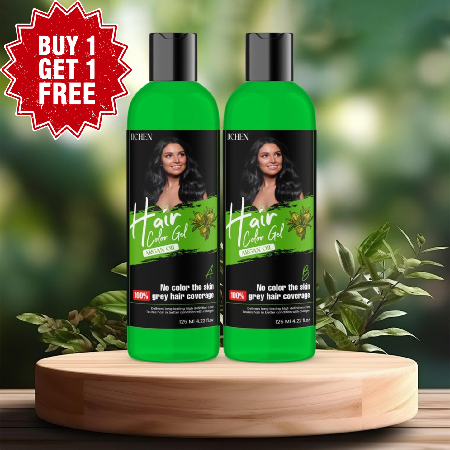 Hair Color Gel - 100% Gray Hair Coverage 125ml (Pack Of 2)🌿