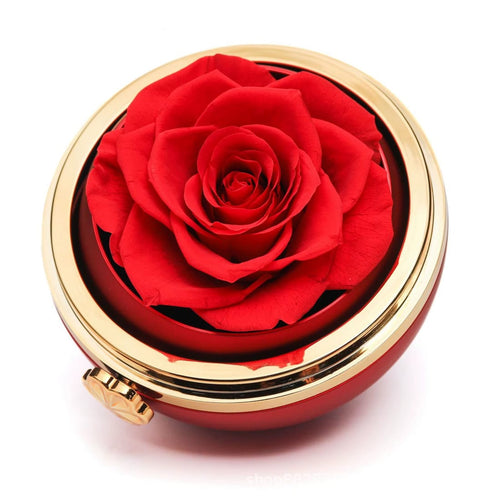 Floweraura Sparkling Love Adornments Jewelry & Artificial Flower in Heart Red Box Valentine's Gift