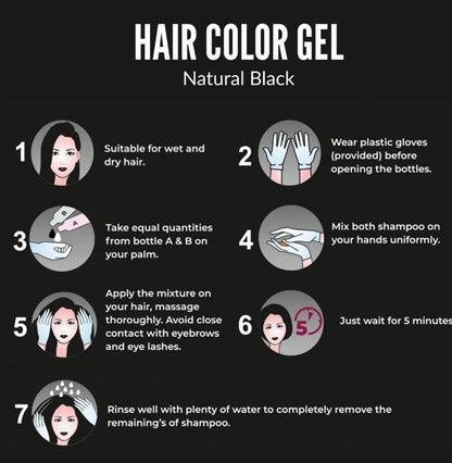 Hair Color Gel - 100% Gray Hair Coverage 125ml (Pack Of 2)🌿